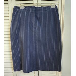 Women's size 8 Pencil Skirt Navy Blue Pinstripe Career Vintage Chadwick's